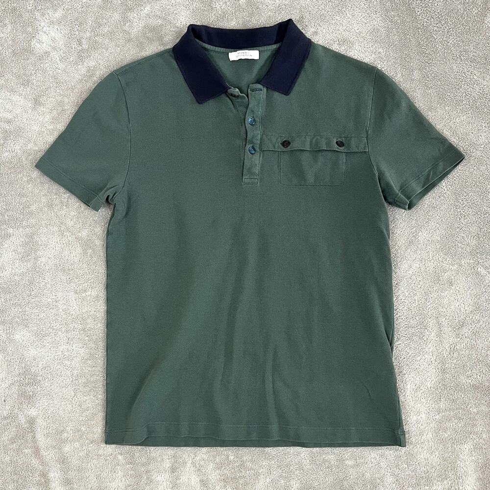 Versace Collection Polo Shirt Mens M Dark Green Cotton Pique Preppy